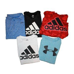 Lot of 5 Nike Adidas Under Armour Boys Youth T-Shirts & Hoodie Size Medium 10/12